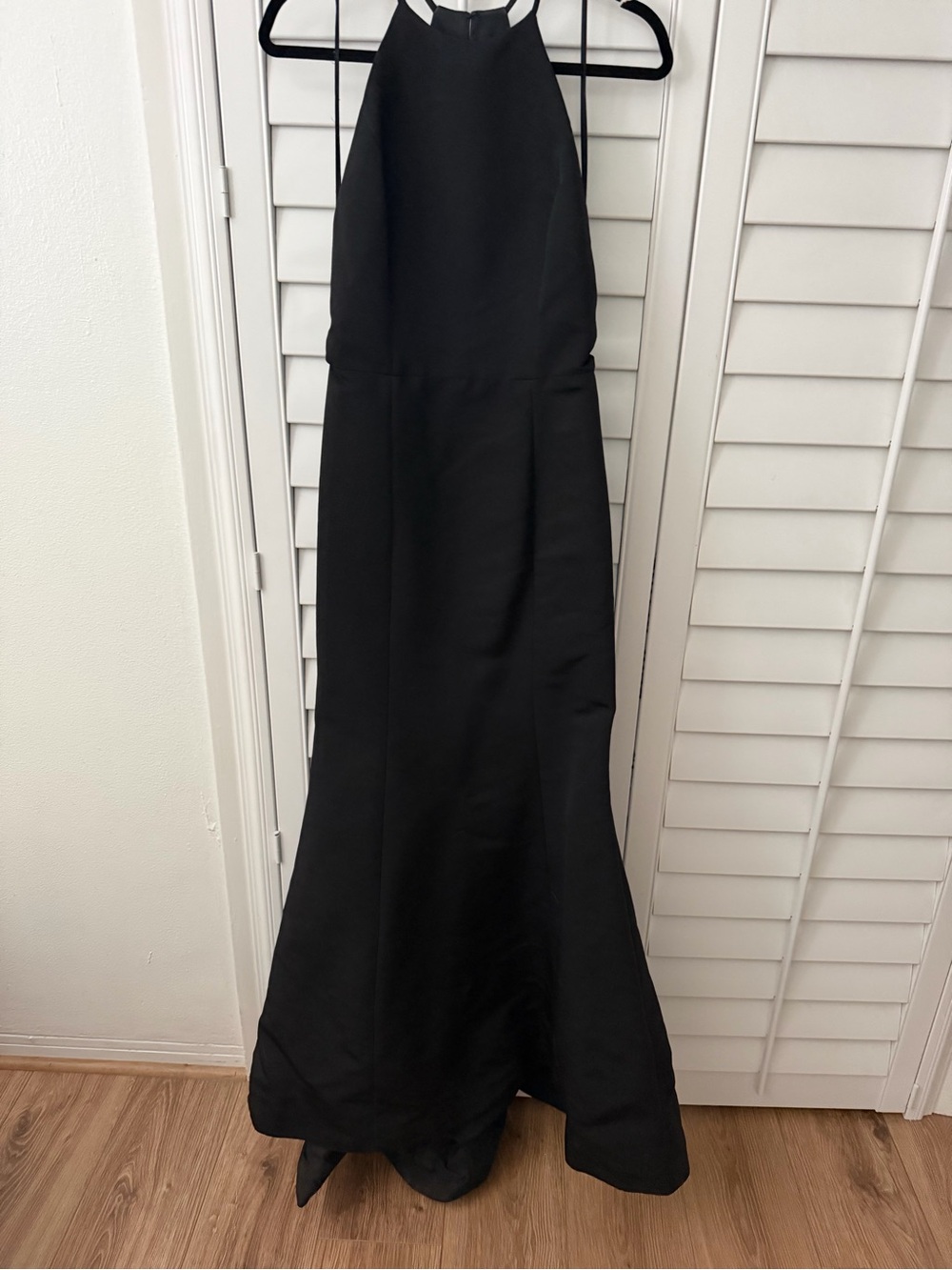 Black high neck formal chiffon dress - AMSALE